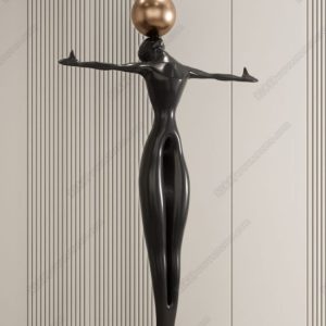 Tượng người trừu tượng – Quả cầu ánh vàng