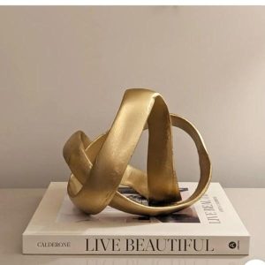 Tượng decor ánh vàng trừu tượng – Abstract Ribbon