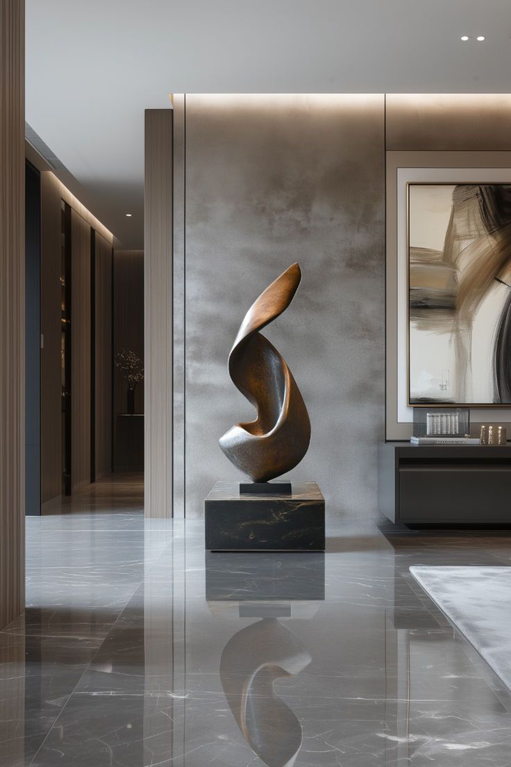 Tượng Decor Composite Dáng Uốn Lượn Nghệ Thuật