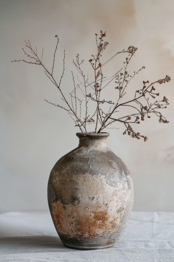 Bình Gốm Rustic Mộc Nhiên