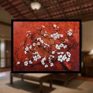 Tranh Sơn Mài Hoa Mai Trắng