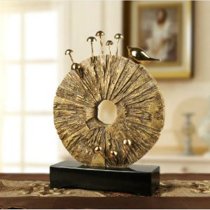 Tượng decor trừu tượng vòng tròn ánh kim