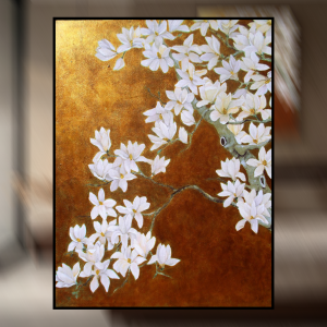Tranh Sơn Mài Mộc Lan Trắng