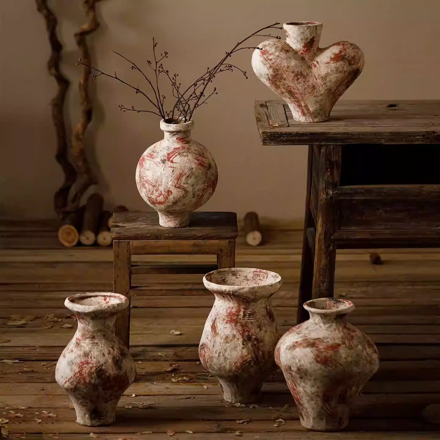 BÌNH GỐM MỘC KS01